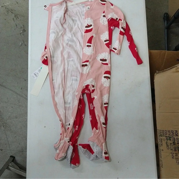 Carter's Toddler Girls' Snowflake Reindeer /Black Santa Footed Pj Set Christmas - Picture 4 of 14